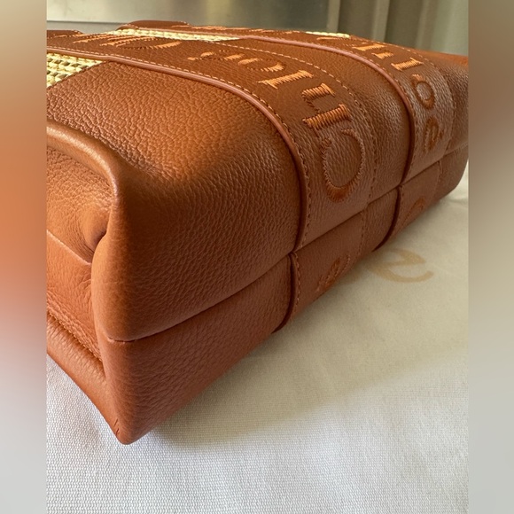 Brand New Chloé small Woody tote bag (caramel brown leather woven raffia design) - Picture 15 of 16